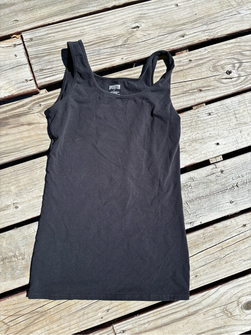 Duluth Trading Co Black Scoop Neck Tank Top